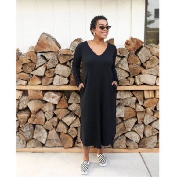 NWT Smash + Tess V-Neck  Midi Friday Dress Relaxed Fit Women‎ Sz Small - Picture 8 of 10